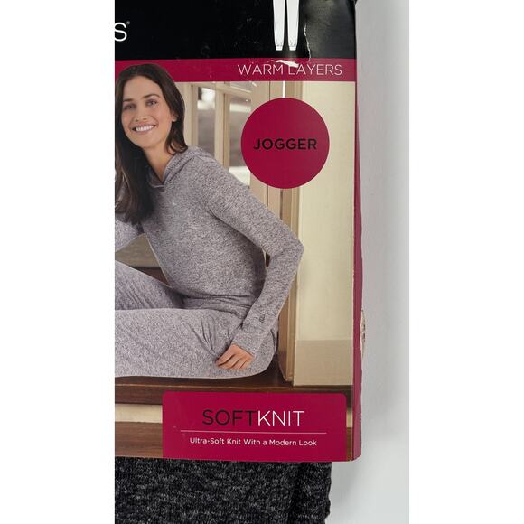 Cuddl Duds Soft Knit Jogger Pant Heather Charcoal Womens Size Medium New Stretch - Picture 3 of 7